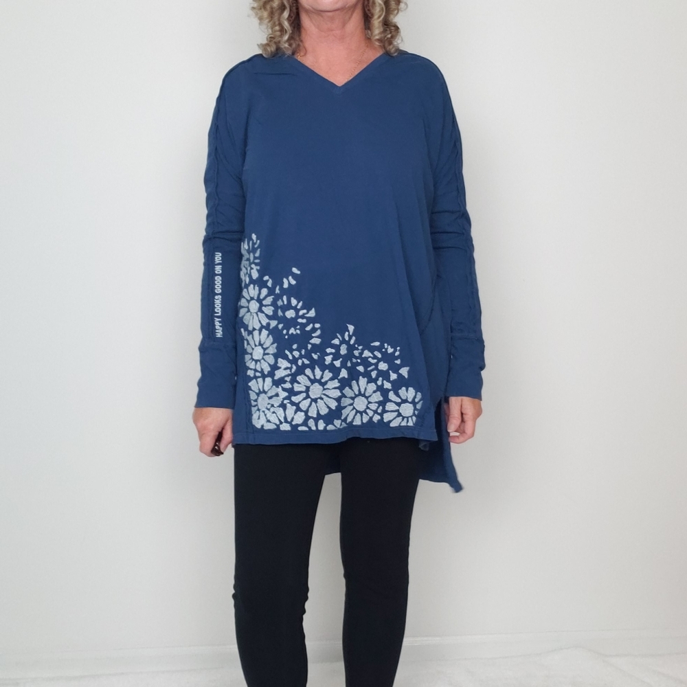 Life Is Good Floral Embroidered Tunic